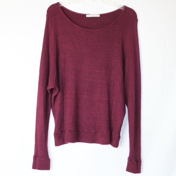 MICKEY & JENNY WOMENS BURGUNDY KNIT SWEATER TOP SZ M LONG SLEEVE USA DOLMAN - Picture 5 of 16